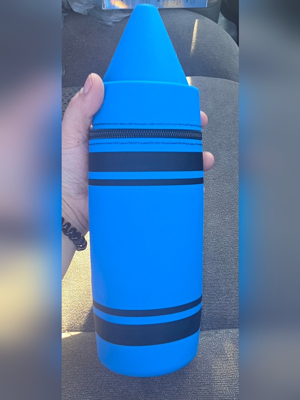 Blue Crayon-Shaped Silicone Pencil Pouch- NWT - Picture 5 of 11